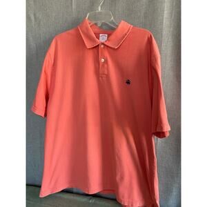 Brooks Brothers 346 Men's XXL Polo Shirt - Salmon / Coral Pink - Short Sleeve